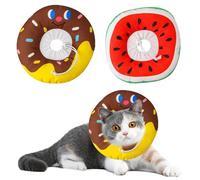 MLPKOI Cat Cone Collar Soft, Cats Donut Collars, 2 PCS Cat Recovery Collars & Cones, Adjustable Pet Recovery Collar, Cute Watermelon Pattern Neck Cone, Prevent Licking Biting Protect Wounds