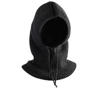 MLPKOI Hat Scarves 2 in 1, Winter Knitted Hats Scarves Soft Pullover Beanie Hoodie Windproof Knit Balaclava Warm Hooded Scarf Hat with Drawstring Unisex Scarves & Wraps for Outdoor Black