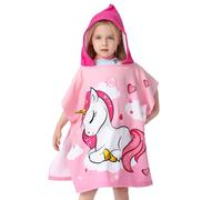 MLPKOI Hooded Poncho Towels for Kids, Unicorn Beach Changing Robe Bath Towel Soft Quickly Dry Kids Poncho for Bathroom Swimming Pool Travel 3-10 Years Old