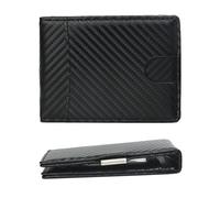 MLPKOI Mens Wallets Blocking with ID Window, Black Slim Wallet Mens with up to 6 Credit Card Holder, Strong Money Clip & Minimalist Bi-Fold Wallets for Men UK, Perfect Wallet for Men UK