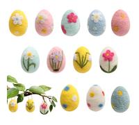MLqkpwy 12 Pieces Easter Felted Eggs Bulk, 6x4.5cm Colorful Painted Easter Felt, Pastel Felted Eggs Ornaments Handicrafts, Exquisite Home Tree Garland, Festive Decor For Living Room, Front Door