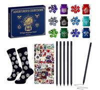MLqkpwy Calendar Advent,24 Days Holiday Countdown - Polyhedral Dice Socks Stickers Pencils Pouches Stocking Stuffers for Home Classroom School Daily Family Activity