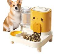 MLqkpwy Cat Feeder and Water Dispenser - 2 in 1 Automatic Pet Feeder,Smart Detachable Waterer for Dispensing Drinking Bunny Puppy Kitten Home Indoor Travel Vacation