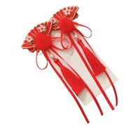 MLqkpwy Chinese New Year Hair Accessories | New Years Accessories, Tassels Red Hairy Bows With Tassels | Happy New Year Hair Accessories For Mother's Day, Birthday, Kids, Family, Friends