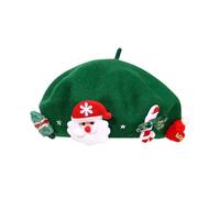 MLqkpwy Christmas Beret Hat For Kids - Cute Christmas Berets Hat For Kids, Wool Beret Hat For Christmas, Christmas Hat For Girls, Soft Warm Vintage Beret Hat, Washable Wool Beret Hat, Beanie Unisex H