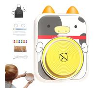 MLqkpwy Pottery Tower for Beginners, Pottery Tricks and Accessories, USB Ceramic Pottery Wheel Kit with Cow Pattern - Electric Pottery Wheel for Family, Friends Making