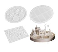 MLqkpwy Streetlamp Tree House Silicone Mold 19.3x15.6cm Large Silhouette Mould for Plaster Casting Template for Creating Ornaments, Shadow Art, Decorative Figures, Home Decor, Gift Making