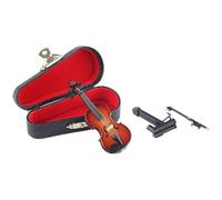 MLqkpwy Tiny Violin With Music 12x4.1cm Miniature Wooden Violin Model Home Decor With Stand, Bow And Case MiniatureViolin Keychain Charm For Bookcase Children Desk Hobbyists Bedside Bookshelf