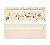 MLRUQRX Pack of 2 Wooden Reading Aid for Kids - Personalised 1st Grade Reading Ruler - Ideal for School Gifts, School Cone Filling and Back to School Gift Idea