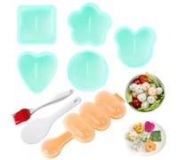 MLRYH Onigiri Maker, 8 Pcs Sushi Onigiri Musubi Maker Kit - Rice Ball Mold with Small Rice Paddle, Brush for Kitchen (Green)