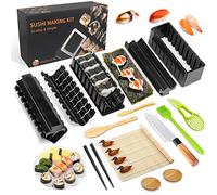 MLRYH Sushi Maker Kit, 20 pcs DIY Complete Sushi Kit for Beginners with Sushi Mat, Chopsticks, Avocado Slicer, Paddle, Spreader, Sushi Knife, Chopstick Holder, Sauce Dishes, Brush.