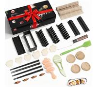 MLRYH Sushi Making Kit Sushi Maker, 34 Pcs Sushi Kit for Beginners Sushi Roller Kit with Sushi Cutting Mold, Rice Ball Mold, Onigiri Press, Knife, Bamboo Mats, Rice Paddle, Spreader, Chopsticks