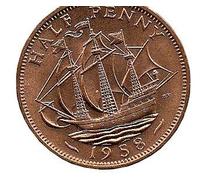 MLS 1958 Halfpenny Collectable British Coin - Uncirculated / Predecimal / UK Souvenir from London England Great Britain