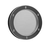 MLS B4000 AN Porthole for Doors, Heavy Duty Aluminium, VSG Safety Glass, Suitable for Doors 40 mm Thick, Visible on Both Sides, Natural Aluminium, Diameter 300 mm, Clear Glass