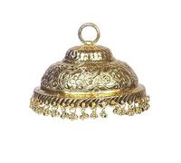MLS HANDICRAFTS Gold Plated Carved Chatra/Chattar for god and Temple with Attached Hook and Ghunghroo (4 INCH)