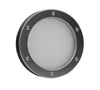 MLS Hublot B4000 AN for Doors, Robust Aluminium, VSG Safety Glass, Suitable for 40 mm Thick Doors, Fixing Screws Visible on Both Sides, Natural Aluminium, Ø 400 mm, Frosted Glass