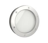 MLS Porthole B4000, Porthole for Doors, Made of Robust Aluminium, VSG Glass, Suitable for 40 mm Thick Doors, Visible Mounting Screws on Both Sides, 350 mm Diameter, Matte Glass, Silver