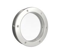 MLS Porthole B4000, Porthole for Doors, Made of Robust Aluminium, VSG Glass, Suitable for 40 mm Thick Doors, Visible Mounting Screws on Both Sides, 300 mm Diameter, Clear Glass, Silver