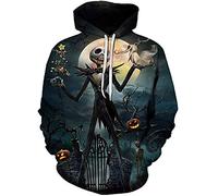 MLSJDGER Unisex Nightmare Before Christmas Jack & Sally Novelty Hoodie 3D Print Sweatshirts Hoodie - - XL
