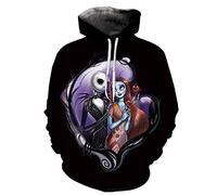 MLSJDGER Unisex Nightmare Before Christmas Jack & Sally Novelty Hoodie 3D Print Sweatshirts Hoodie - - XXL