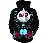 MLSJDGER Unisex Nightmare Before Christmas Jack & Sally Novelty Hoodie 3D Print Sweatshirts Hoodie - - Medium