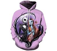 MLSJDGER Unisex Nightmare Before Christmas Jack & Sally Novelty Hoodie 3D Print Sweatshirts Hoodie - - XXL