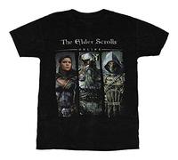 Mlsker The Elder Scrolls Online Mens T-Shirt Triple Boxed Character Images Black（Size:XXL