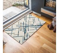 MLSOWM Abstract Twill Thin Door Mats Indoor 60 x 90 cm, Non Slip Front Mat, Intersecting Lines Low Profile Inside Entrance Rug, Easy to Clean for Entryway Bedroom Kitchen, Beige