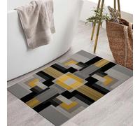 MLSOWM Aztecs Thin Door Mats Indoor 40 x 60 cm, Non Slip Front Mat, Lines, Geometric Color Blocks Low Profile Inside Entrance Rug, Easy to Clean for Entryway Bedroom Kitchen, Grey