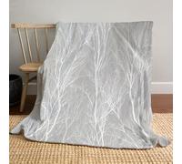 MLSOWM Elegant Forest Throw Blanket, Line Branches Cozy Fleece Blanket, Warm Super Soft Comfort Lightweight Flannel Fleece Blankets 150x200cm, Grey