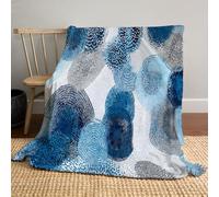 MLSOWM Elegant Style Throw Blanket, Polka Dot Flowers Cozy Fleece Blanket, Warm Super Soft Comfort Lightweight Flannel Fleece Blankets 200x240cm, Light Blue
