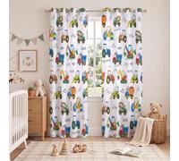 MLSOWM Engineering Vehicles Blackout Window Curtains for Bedroom - Tractors And Excavators Darkening Thermal Privacy Curtain & Drapes, Eyelet Curtains for Living Room, 2 Panels, 66" x 54" Orange