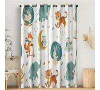 MLSOWM Fantasy Forest Animals Blackout Curtains for Bedroom, 46"x90" Thermal Insulated Rabbit Fox Elephant Tiger Black Out Curtains, Nice Drape Blackout Blind for Living Room Window Decor, 2 Panels