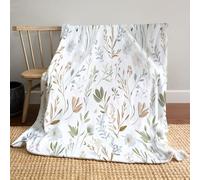 MLSOWM Fleece Throw Blanket for Couch Bed, 200x240cm Pastoral Style Throw Blanket Super Soft Cozy Blankets with Watercolor Wildflowers Lightweight Plush All Season Use,