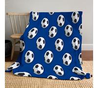 MLSOWM Football Pattern Blanket Digital Illustration Fleece Blanket Ultra Soft Cozy Throw Blankets All Season Use for Sofa, Couch, Bedroom,Travel, 200x240cm, Royal Blue