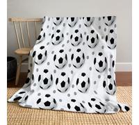 MLSOWM Football Pattern Blanket Gray Dots Fleece Blanket Ultra Soft Cozy Throw Blankets All Season Use for Sofa, Couch, Bedroom,Travel, 130x150cm, Black And White