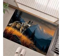 MLSOWM Indoor Door Mats, Animal Wildness Dirt Trapper Washable Mat Elegant Leopard Low-Profile Doormat with Non Slip Backing for Entrance, Inside, Kitchen, Front Back Door, 80 x 120 cm, Brown