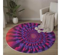 MLSOWM Infinite Circumference Area Rugs 160cm Round Rugs Non-Slip Washable Spiral Pattern Floor Carpet Short Pile Circle Rug for Bedside Bedroom Living Room Kids Room Decor, Purple