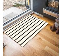 MLSOWM Luxury And Dream Door Mat Indoor - 50 x 80 cm Heavy Duty Rubber Floor Mats Glittering Arc Texture Non Slip Super Absorbent Doormats for Kitchen Entrance Entryway, Beige