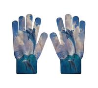 MLSOWM Marine AnimalsWomen Ladies Knitted Gloves Dolphins crossing water Winter Breathable Soft Hand Slip er Touch Screen Gloves for Cell Phones Tablets Elastic Cuff Knit Stretchy Material