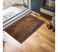 MLSOWM Retro Distressed Style Door Mats Indoor with Non-Slip Rubber Backing, Wood Grain Super Absorbent Doormat Low Profile Floor Mat for Kitchen Bath Hallway Office, 60 x 90 cm