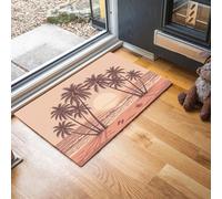 MLSOWM Summer Beach Sunset Welcome Mats Tropical Beach Indoor Door Mat Dirt Trapper Doormats Non Slip Entrance Decorative for Porch, Inside, Kitchen, 90 x 150 cm, Coral Powder