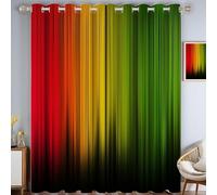 MLSOWM Vertical Gradient Blackout Curtains - Super Soft Thermal Insulated Curtain Reggae Music Darkening & Energy Eyelet Curtains, W 66" x L 72", Green,2 Panels