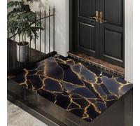 MLSOWM Wabi-Sabi Style Indoor Doormat 80 x 120 cm - Non Slip Welcome Front Doormat Wave-Shaped Agate Pattern Soft Low-Profile Accent Rug for Entryway, Front Back Door, Mocha Brown
