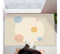 MLSOWM Washable Door Mats Indoor & Outdoor - Non-Slippery Heavy Duty Colored Circles Front Door Mat - Dust Grabbing Simple Style Doormats - Super Absorbent Entrance Mat (Light Beige, 50 x 80 cm)