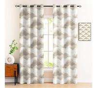 MLSOWM Water Ink Wabi-Sabi Style Blackout Curtains 54 Inch Drop 2 Panels, Thermal Insulated Cloud Texture Eyelet Curtains with Black Linerfor Bedroom & Living Room Window Decor, 46"x54", Beige