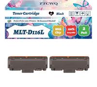 MLT-D116L Toner Cartridge Compatible for Samsung Xpress M2625 M2625D M2626 M2675 M2675F M2675FN M2676 Printers, with Chip, High Yield 3000 Pages, High-Definition Printing (2-Pack Black)