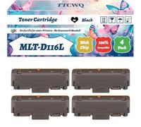 MLT-D116L Toner Cartridge Compatible for Samsung Xpress M2875FW M2876 M2885FW SL-M2835DW Printers, with Chip, High Yield 3000 Pages, High-Definition Printing (4 Pack Black)