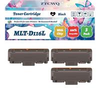 MLT-D116L Toner Cartridge Compatible for Samsung Xpress M2875FW M2876 M2885FW SL-M2835DW Printers, with Chip, High Yield 3000 Pages, High-Definition Printing (3 Pack Black)