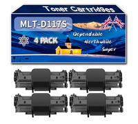 MLT-D117S Toner Cartridges Compatible for Samsung SCX-4655F SCX-4655FN Printers, High-Definition Printing Effect with Chip, 3500 Pages (4 Pack Black)